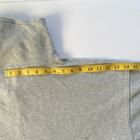 J.Crew University Terry Long Half-Zip Tunic Sweatshirt Gray Size Large - Picture 9 of 13